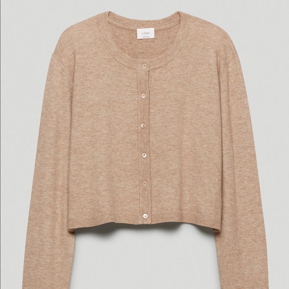Aritzia Wilfred Sicily Cardigan in Heather Tan (XS) - Picture 2 of 3